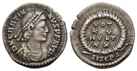 GRATIAN (367-383). Siliqua. Siscia.

Obv: D N GRATIANVS P F AVG
Diademed, draped and cuirassed bust right.
Rev: VOT / XV / MVLT / XX
Legend in four li...