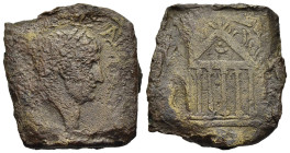 BYZANTINE EMPIRE. Commercial weight (circa 6th-8th century AD). Half Uncia.

Obv: Laureate head right.
Rev: Hexastyle temple.

Transformed from a Koin...