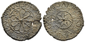 BYZANTINE EMPIRE. Religious lead medallion or tessera.

Obv: Rosette; circular legend around.
Rev: Stellate pattern with eight rays; circular legend a...