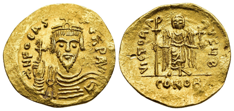 PHOCAS (602-610). GOLD Solidus. Constantinople.

Obv: O N FOCAS PЄRP AVG
Crowned...