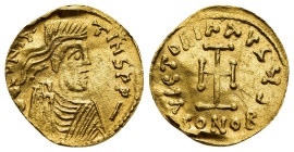 CONSTANTINE IV POGONATUS (668-685). GOLD Tremissis. Constantinople.

Obv: δ N CONSTANTINS P P -
Diademed, draped and cuirassed bust right.
Rev: VICTOR...