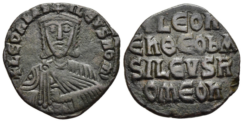 LEO VI the WISE (886-912). Follis. Constantinople.

Obv: + LЄOҺ ЬASILЄVS ROM.
Cr...