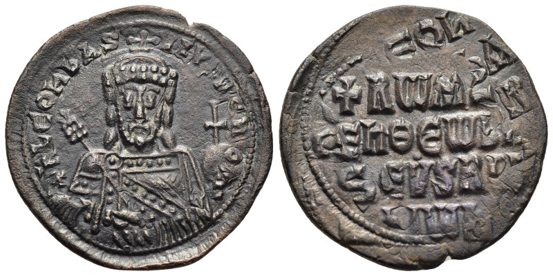 CONSTANTINE VII PORPHYROGENITUS with ROMANUS I (913-959). Follis. Constantinople...