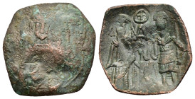 EMPIRE of THESSALONICA. Theodore Comnenus-Ducas (1225/7-1230). Trachy.

Obv: IC - XC.
Facing bust of Christ Emmanuel.
Rev: Theodore and St. Demetrius,...
