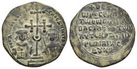 EMPIRE of THESSALONICA. Theodore Comnenus-Ducas (1224-1230). Tetarteron. Thessalonica mint (1227).

Obv: ΘΕΟΔWPOC ΔVKAC O AΓHOC ΔHMITPO.
Half-lengt...