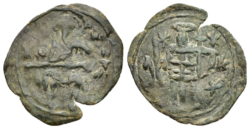 ANDRONICUS III PALAEOLOGUS (1328-1341). Assarion. Thessalonica.

Obv: St. Demetr...