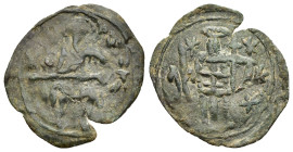 ANDRONICUS III PALAEOLOGUS (1328-1341). Assarion. Thessalonica.

Obv: St. Demetrius enthroned facing, sword across knees.
Rev: Emperor standing facing...