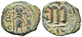 ISLAMIC. Time of the Rashidun. Pseudo-Byzantine types. Fals. Arabo-Byzantine, imitating a follis of Constans II, uncertain mint (AH 24/5-26/7 = AD 645...
