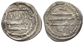 ISLAMIC. The Coinage of Yaman. 'Abbasids. Hammâd al-Barbarî (184-194 AH). San'âni half dirham (193 AH). San'â. 

Cf. Lowick 554 (full Dirham).

Extrem...