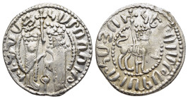 CILICIAN ARMENIA. Hetoum I and Zabel (1226-1270). Tram.

Obv: Zabel and Hetoum standing facing, holding long cross flanked by two small pellets; pel...