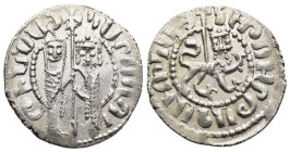 CILICIAN ARMENIA. Hetoum I and Zabel (1226-1270). Tram.

Obv: Zabel and Hetoum standing facing, holding long cross flanked by two small pellets on top...