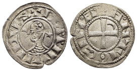 CRUSADERS. Antioch. Bohémond IV 1st reign (1201-1216). Denier.

Obv: +BO.A.HVIIbV.S(sic!).
Bust left, wearing Norman helmet decorated with cross patté...
