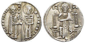 ITALY. Venice. Pietro Gradenigo (1289-1311). Grosso.

Obv: PЄ GRADONICO DVX S M VЄNЄTI.
Doge and St. Mark standing facing, holding between them a staf...