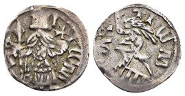 WALLACHIA. Mircea I. cel Bătrîn (1386-1394 and 1397-1418). AR Ducat or Dinar.

Obv: I Iω MI∂VαB.
Mircea standing facing, holding spear and globus cruc...
