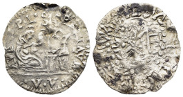 ITALY. Venice. Contemporary Levante imitation of Gerolamo Priuli (1559-1567). "6 Soldi". 

Obv: Mother of God seated to right, holding infant Christ a...