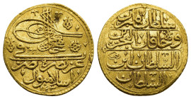 OTTOMAN EMPIRE. Mahmud I (AH 1143-1168 / 1730-1754 AD). GOLD Zeri Mahbub. Islambol (Istanbul). Dated AH 1143 (1730 AD).

Obv: Toughra, with mint and A...