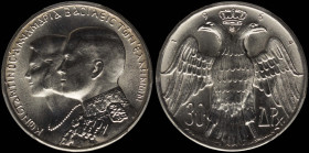 GREECE: 30 Drachmas (1964) in silver (0,835) commemorating the Royal Wedding. Conjoined busts of King Constantine II and Queen Anna-Maria facing left ...