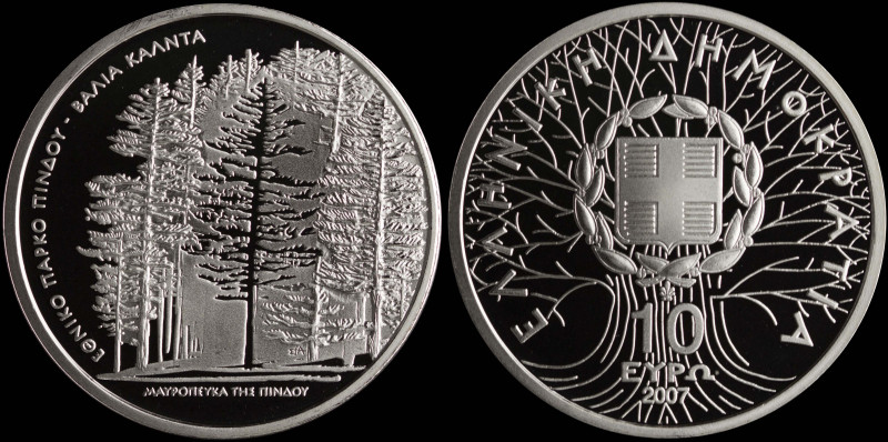 GREECE: 10 Euro (2007) in silver (0,925) commemorating the Mount Pindos National...