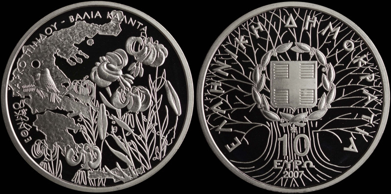 GREECE: 10 Euro (2007) in silver (0,925) commemorating the Mount Pindos National...