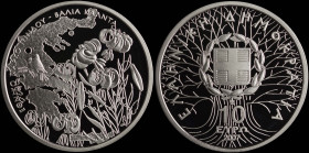 GREECE: 10 Euro (2007) in silver (0,925) commemorating the Mount Pindos National Park / Valia Calda (Arkoudorema river). Inside its official case with...