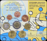 GREECE: Euro coin set (2009) composed of 1, 2, 5, 10, 20 and 50 Cent & 1 and 2 Euro. Inside official commemorative blister for the 10th Anniversary of...