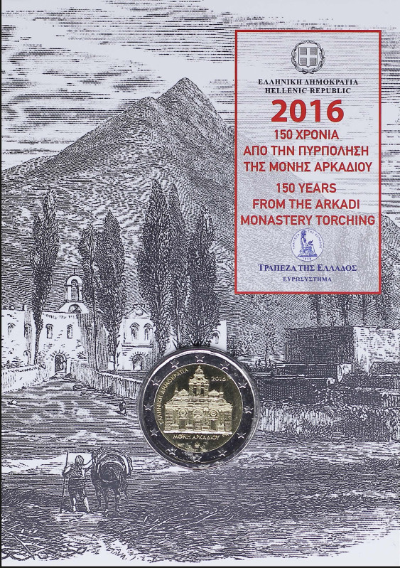 GREECE: 2 Euro (2016) in bi-metal commemorating the 150 years from the Arkadi Mo...