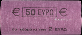 GREECE: 25x 2 Euro (2022) in bi-metal commemorating the 200 years since the Greek Constitution. Official roll from the Bank of Greece. Uncirculated.