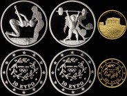 GREECE: Lot of 3 coins commemorating the 2004 Athens Summer Olympics, composed of 10 Euro (ND 2003) in silver (0,925), 10 Euro (ND 2004) in silver (0,...