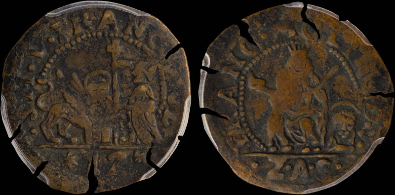 GREECE: ITALIAN STATES / VENICE (CRETE): 1 Soldo (12 Bagattini) (ND 1651) in cop...