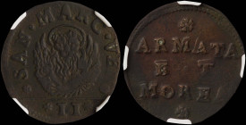 GREECE: ITALIAN STATES / VENICE (ARMATA & MOREA): 2 Soldi (ND 1691) (type I) in copper. The lion of St Mark with the inscription "SAN.MARC.VEN" betwee...