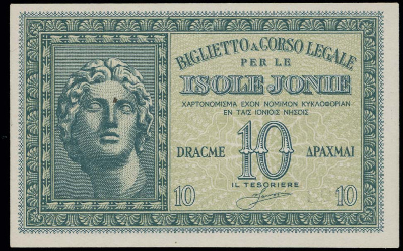 GREECE: 10 Drachmas (ND 1942) in dark green on light green unpt. Alexander the G...