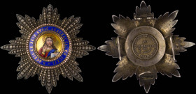 GREECE: Order of the Redeemer. Star of Grand Commander set. Manufactured by Lemaitre. The clip on the reverse is damaged. About Extremely Fine.