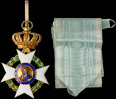 GREECE: Order of the Redeemer (type II) (1863-1975). Commander gold cross. Accompanied by its official ribbon. Manufactured by Pomonis. Inside its off...