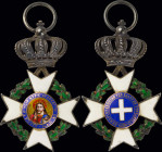 GREECE: Order of the Redeemer (type II) (manufactured before 1940). Knight silver cross. Without ribbon. Enamel faults. Manufactured by Pomonis, Athen...