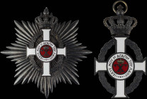 GREECE: Royal Order of George I (1915). Grand Cross set. Manufactured by Kelaidis. The badge of the cross is missing. Extremely Fine.