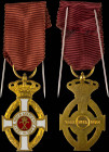 GREECE: Order of King George I (1915). Miniature edition of knight gold cross (Civil division). Extremely Fine.