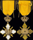 GREECE: Order of the Phoenix (King Paul period). Knight gold cross with swords (Military type). Manufactured by EME Anagnostopoulos. With full origina...