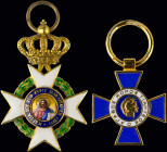 GREECE: Lot of two miniature editions of the Order of the Redeemer (type II / 1863-1975) and the Order of Honour (type III / 1975). Minor enamel fault...