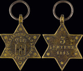 GREECE: The Star of Athens for the declaration of the Constitution (1843). 1st Class: Bronze. Crowned coat of arms of Greece with inscription "ΣΥΝΤΑΓΜ...