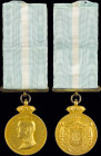 GREECE: Royal Household Medal of King Constantine I (1913-1917 / 1920-1922). 1st Class: Gilt silver (0,990). With full original ribbon. (Chase# 1072) ...
