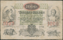 NETHERLANDS: 1000 Gulden token that was awarded on 21.2.1876 to Esseker Kaufm Frenkenverein as a thankful note for their services. Uniface. Three punc...