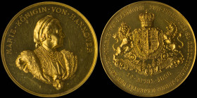 GERMANY: Gold medal (1898) for Marie of Sachsen-Altenburg, commemorating her 81st Birthday. Bust of Marie of Sachsen-Altenburg facing right on obverse...