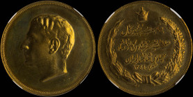 IRAN: Bronze commemorative medal (SH1344 / 1965) for the 25th anniversary of Muhammad Reza Pahlavi reign. Head of Muhammad Reza Pahlavi facing left on...