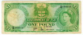 Fiji 1 Pound 1965
P# 53g, N# 244509; # C/18 180010; VF, Tears