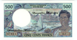 New Hebrides 500 Francs 1970 - 1981 (ND)
P# 19c, N# 207297; # O 1 01307841; AUNC