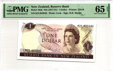 New Zealand 1 Dollar 1977 - 1981 (ND) PMG 65 EPQ Gem Uncirculated
P# 163d, N# 202557; # K 21485946