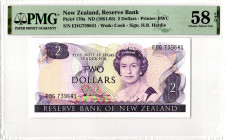 New Zealand 2 Dollars 1981 - 1985 (ND) PMG 58 EPQ Choice About Unc
P# 170a, N# 205601; # EDG 739641