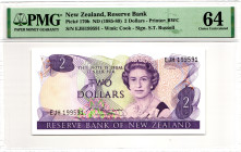 New Zealand 2 Dollars 1985 - 1989 (ND) PMG 64 Choice Uncirculated
P# 170b, N# 205601; # EJH 199591