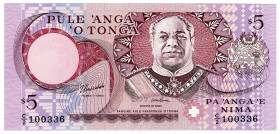 Tonga 5 Pa'anga 1995 (ND)
P# 33c, N# 225440; # C/2 100336; UNC