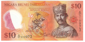 Brunei 10 Ringgit 2013
P# 37, N# 203614; # D/27 310973; UNC